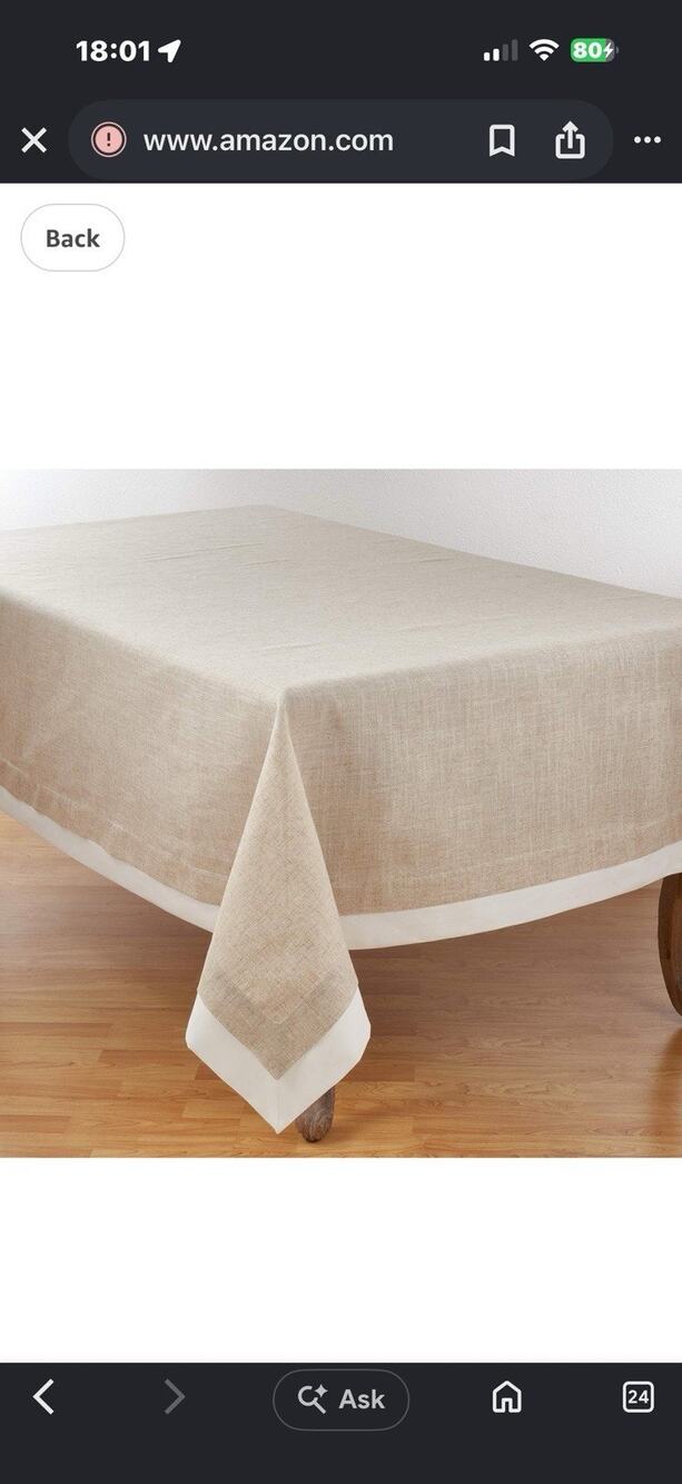 Moldura Collection Double Layer Tablecloth 67" x 160" Ivory & Natural Beige NIB